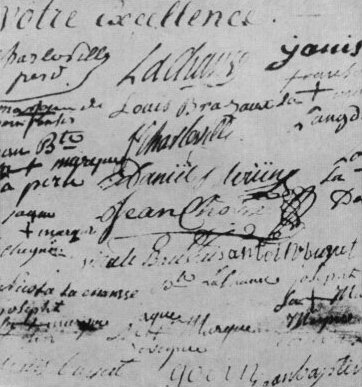 Jean's signature on petition